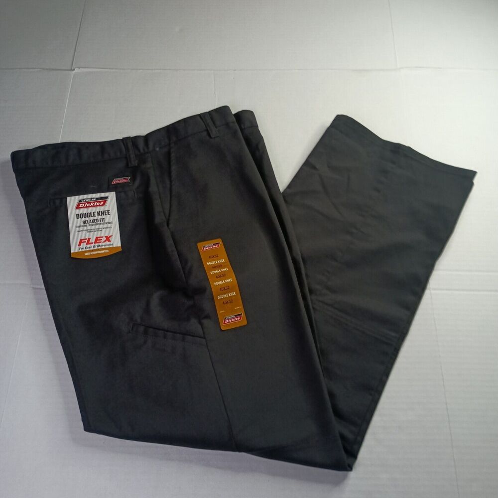 Dickies Relaxed Fit Double Knee Work Pants Men's‎ 40x32 Black Straight Leg